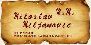 Miloslav Miljanović vizit kartica